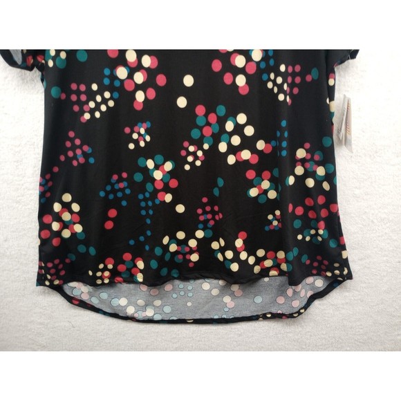 NWT LuLaRoe Tunic Top Plus Size 3XL Black with Colorful Dots Stretch Lightweight - Picture 8 of 16